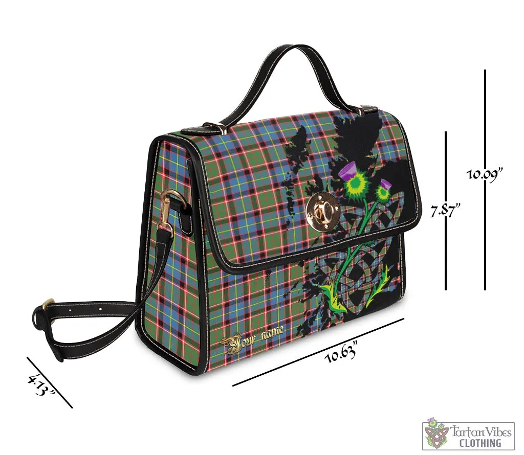 Aikenhead Tartan Waterproof Canvas Bag with Scotland Map and Thistle Celtic Accents