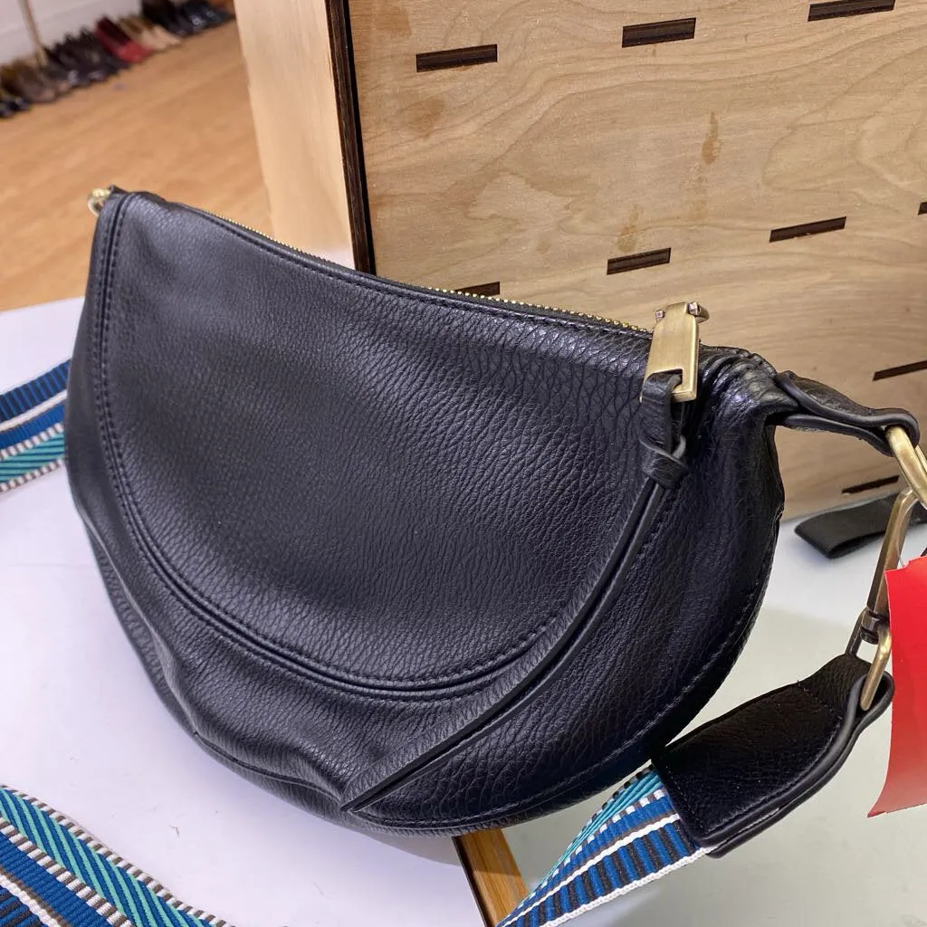Anthropologie woven strap pleather handbag