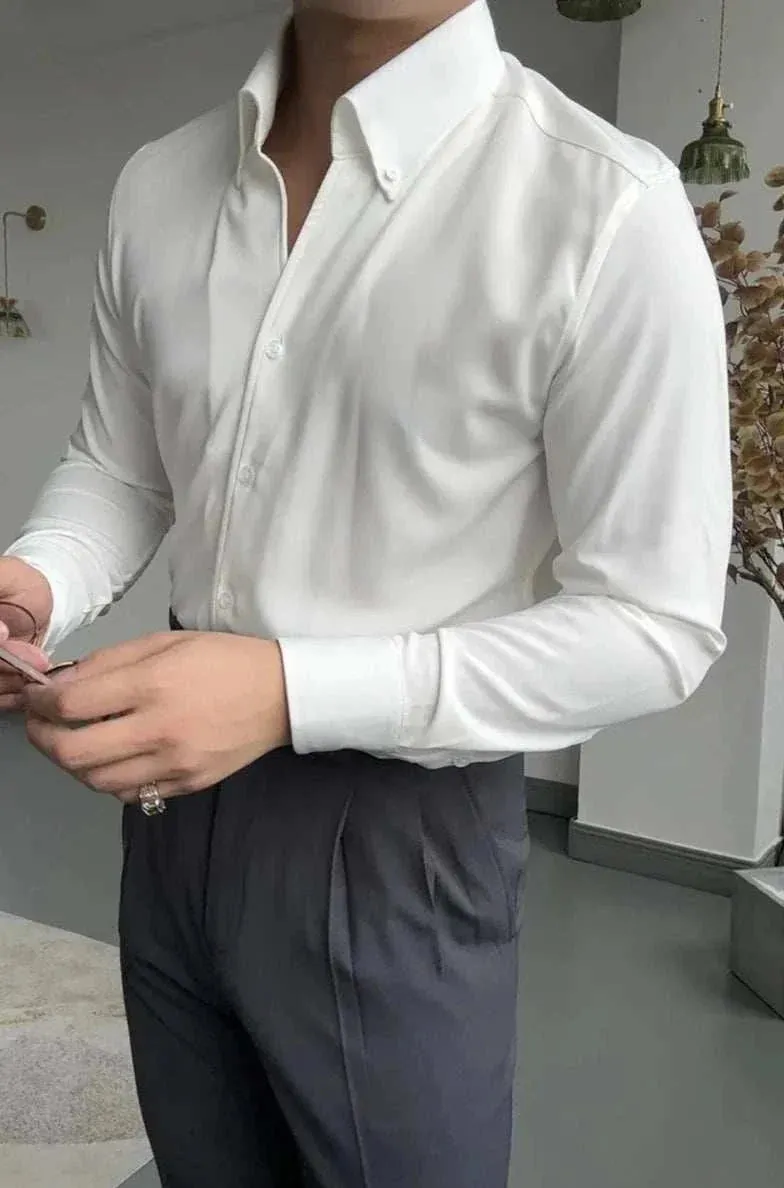 Antonios elegance solid long sleeve shirt