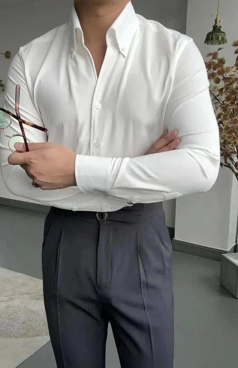 Antonios elegance solid long sleeve shirt