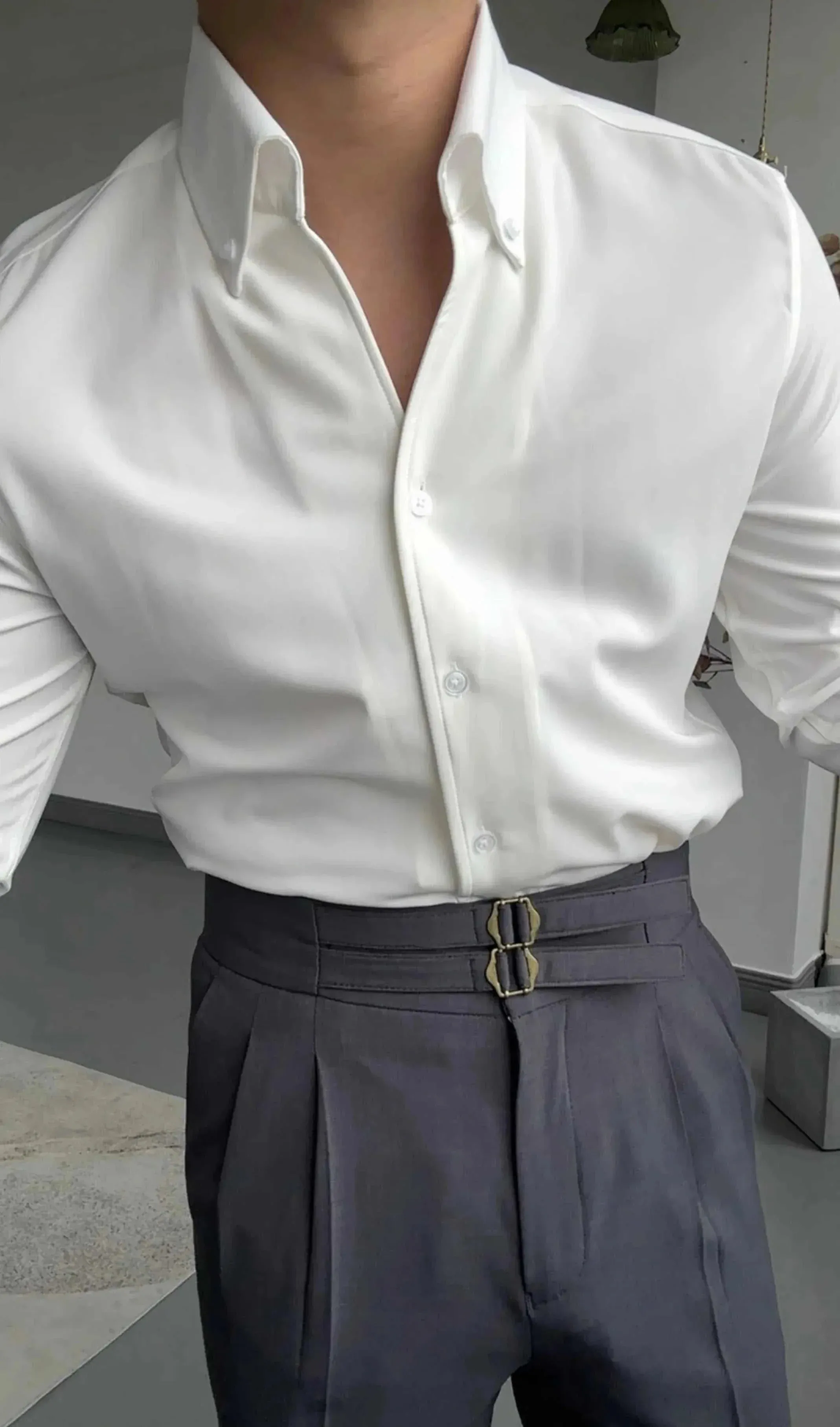 Antonios elegance solid long sleeve shirt