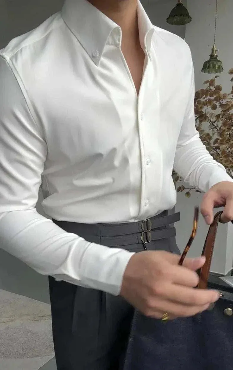 Antonios elegance solid long sleeve shirt