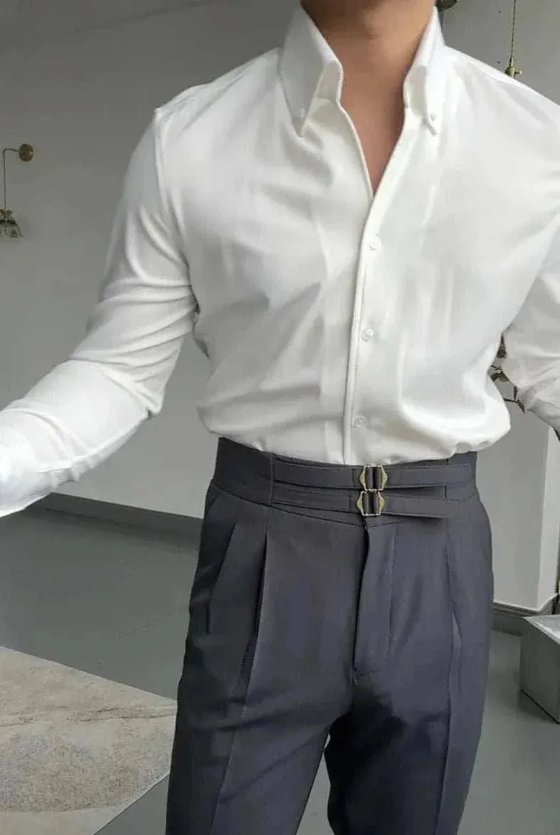 Antonios elegance solid long sleeve shirt