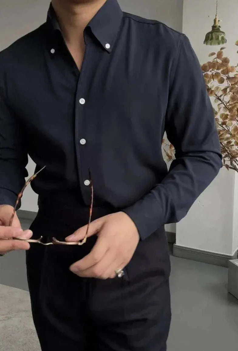 Antonios elegance solid long sleeve shirt