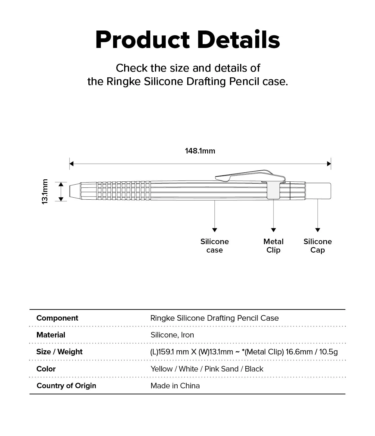 Apple Pencil Pro / 2nd Generation Case | Silicone Drafting Pencil Case