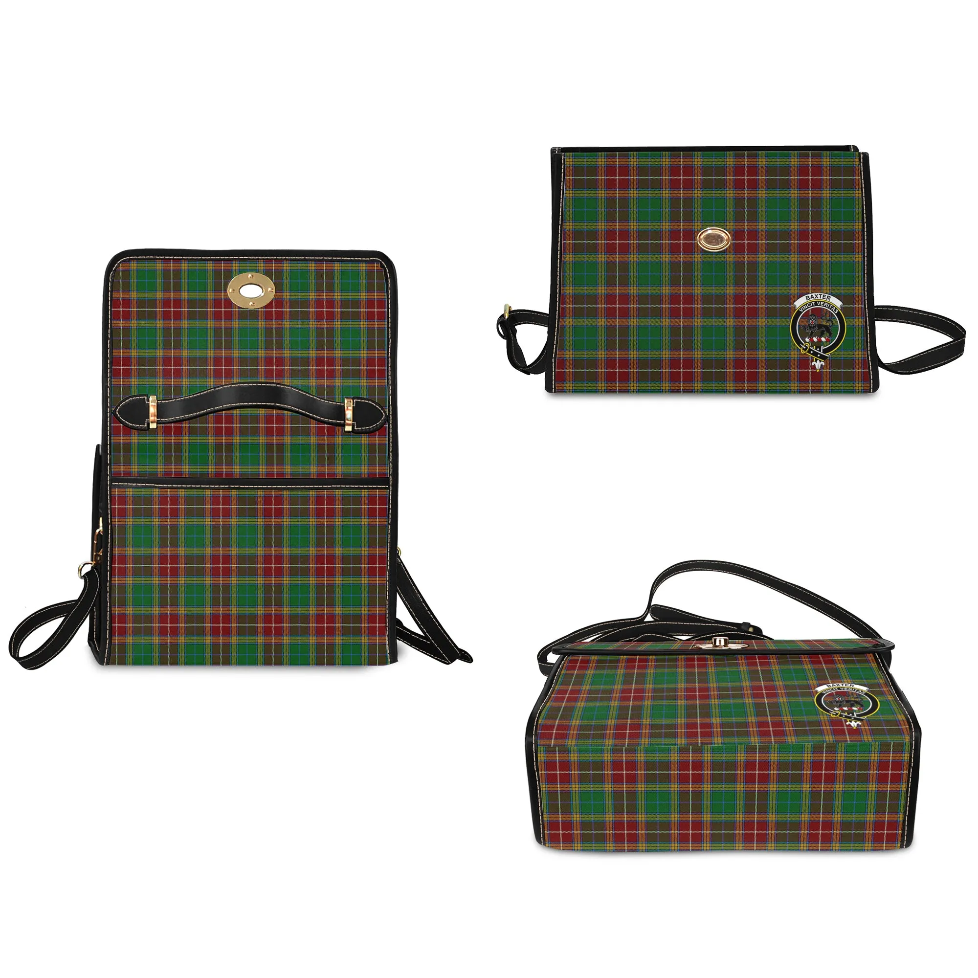 Baxter Tartan Waterproof Canvas Bag with Family Crest
