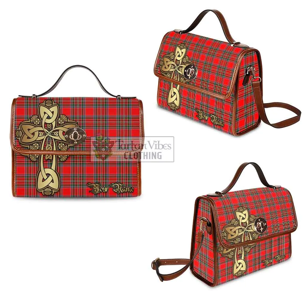 Binning Tartan Waterproof Canvas Bag Golden Thistle Celtic Cross Style