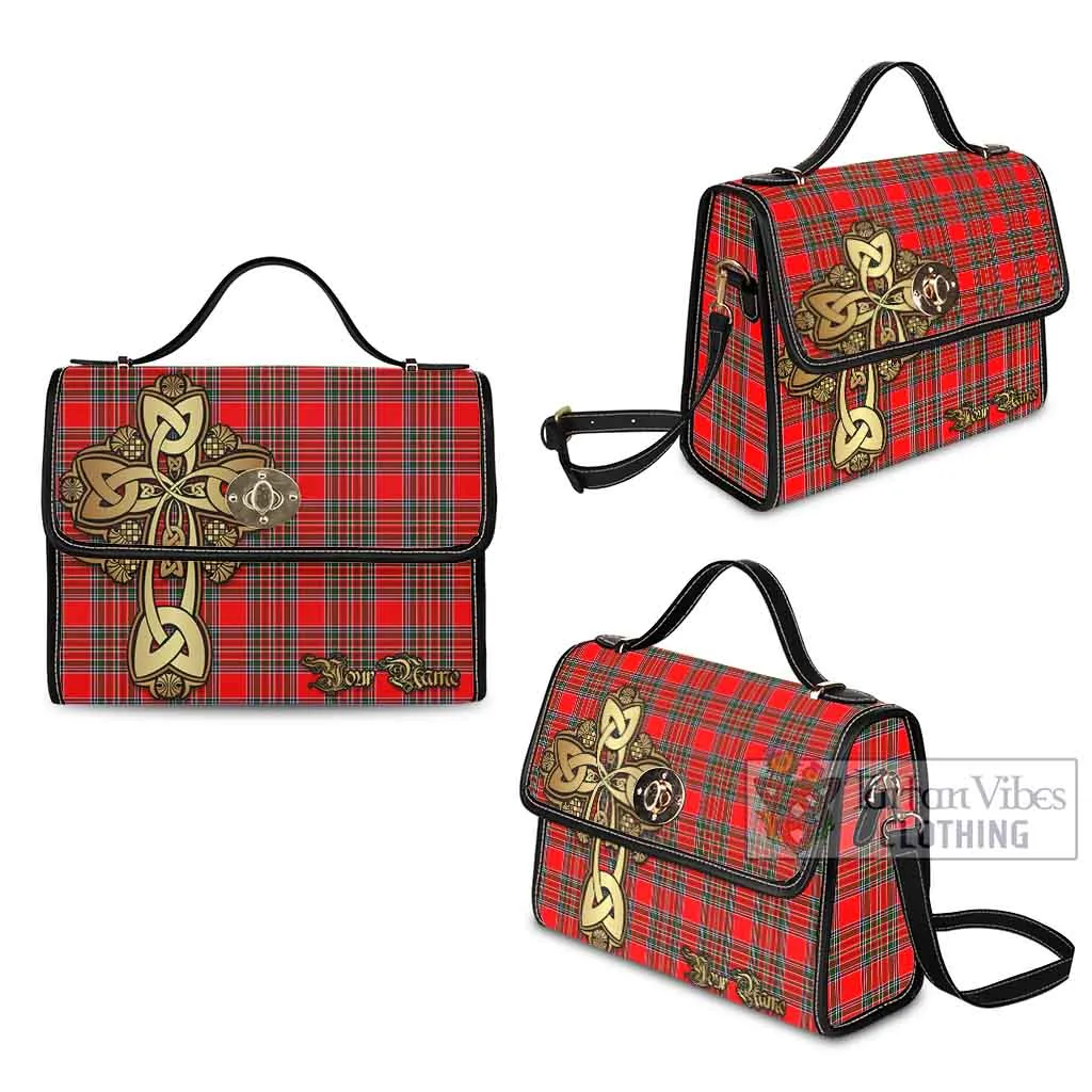 Binning Tartan Waterproof Canvas Bag Golden Thistle Celtic Cross Style