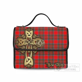 Binning Tartan Waterproof Canvas Bag Golden Thistle Celtic Cross Style