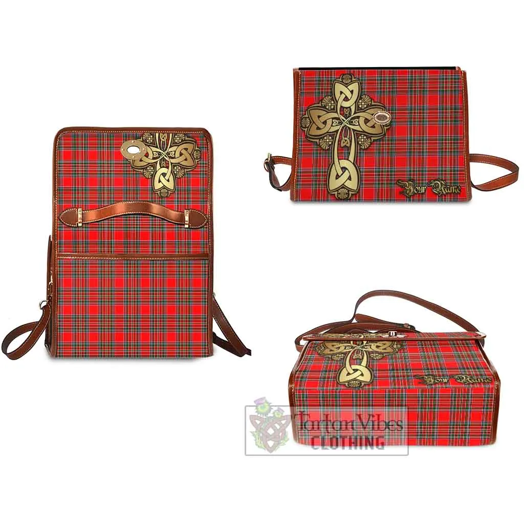 Binning Tartan Waterproof Canvas Bag Golden Thistle Celtic Cross Style