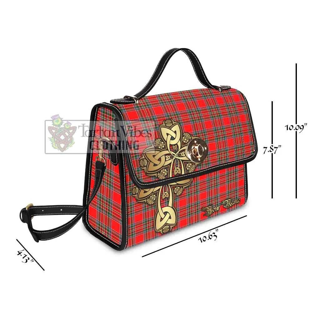 Binning Tartan Waterproof Canvas Bag Golden Thistle Celtic Cross Style