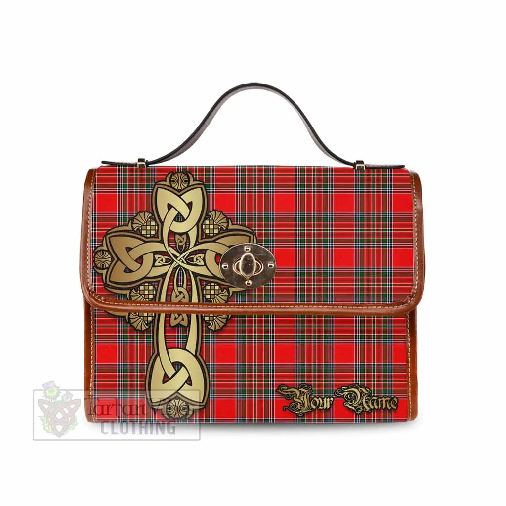 Binning Tartan Waterproof Canvas Bag Golden Thistle Celtic Cross Style