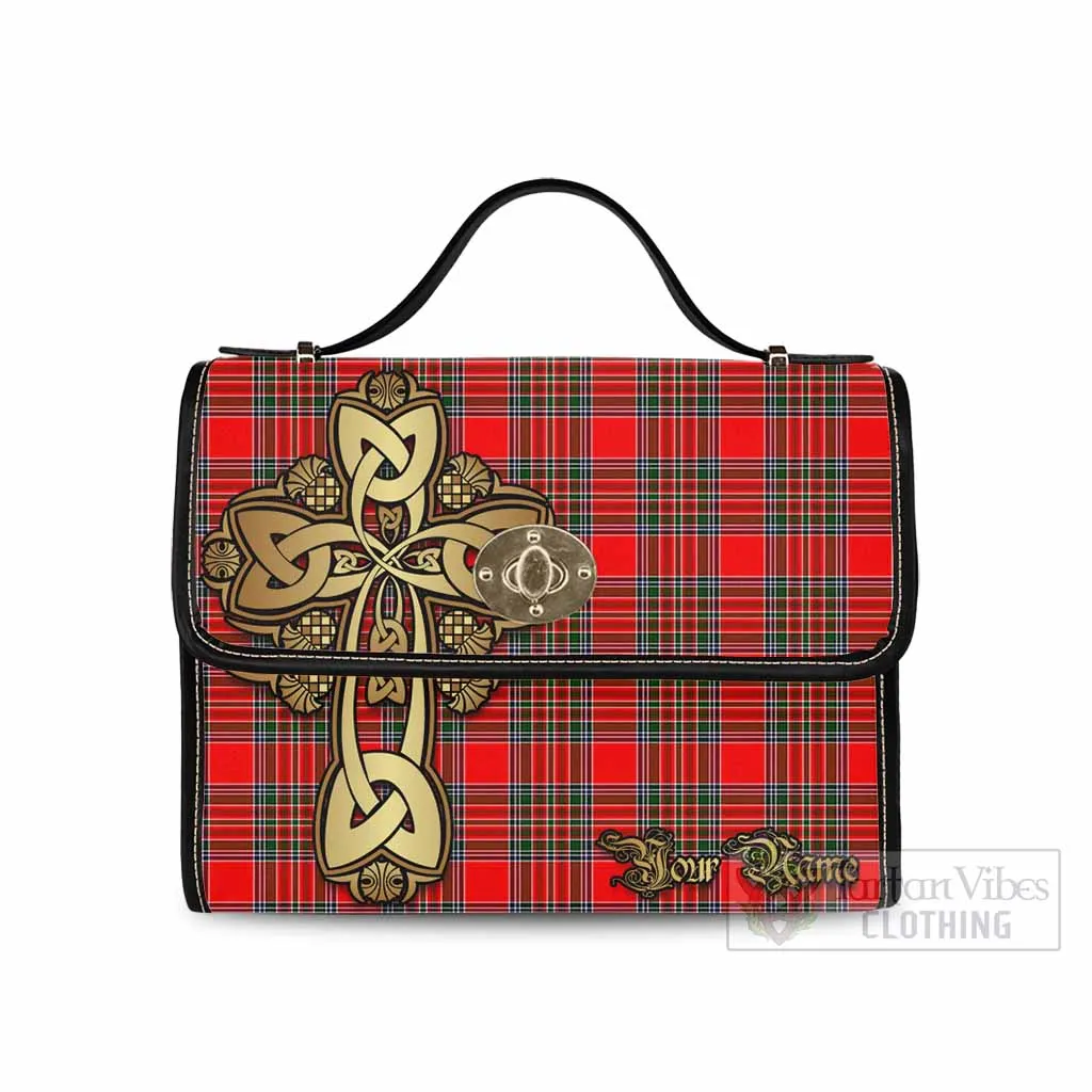 Binning Tartan Waterproof Canvas Bag Golden Thistle Celtic Cross Style