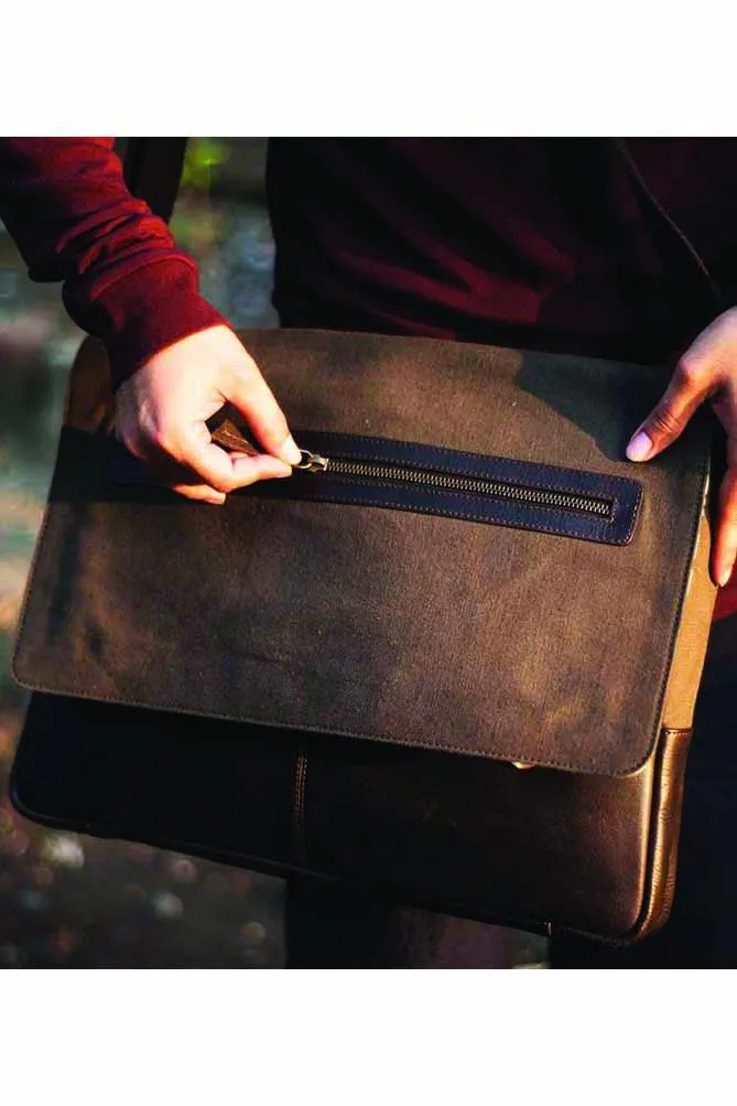 Canvas and Leather Laptop Bag