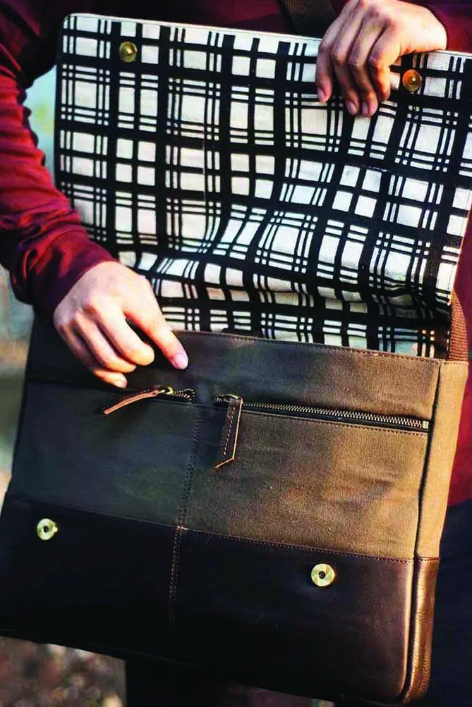 Canvas and Leather Laptop Bag