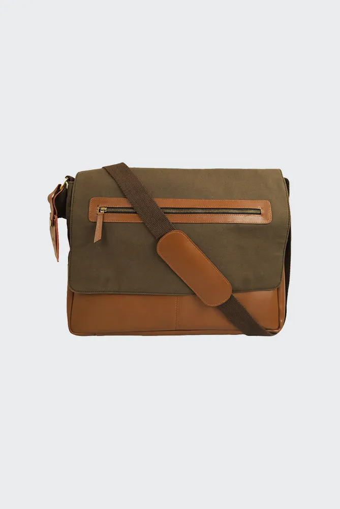Canvas and Leather Laptop Bag