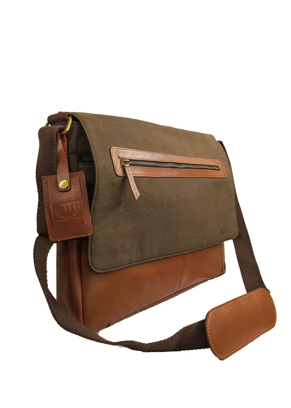 Canvas and Leather Laptop Bag
