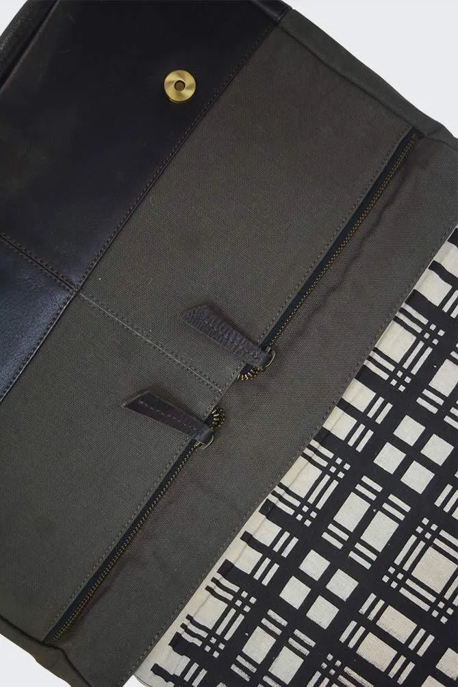Canvas and Leather Laptop Bag