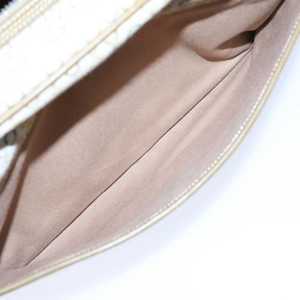 CELINE C Macadam Canvas Hand Bag Khaki Auth 72182