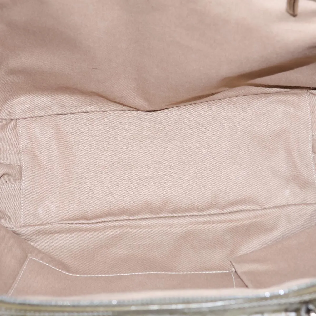 CELINE C Macadam Canvas Hand Bag Khaki Auth 72182
