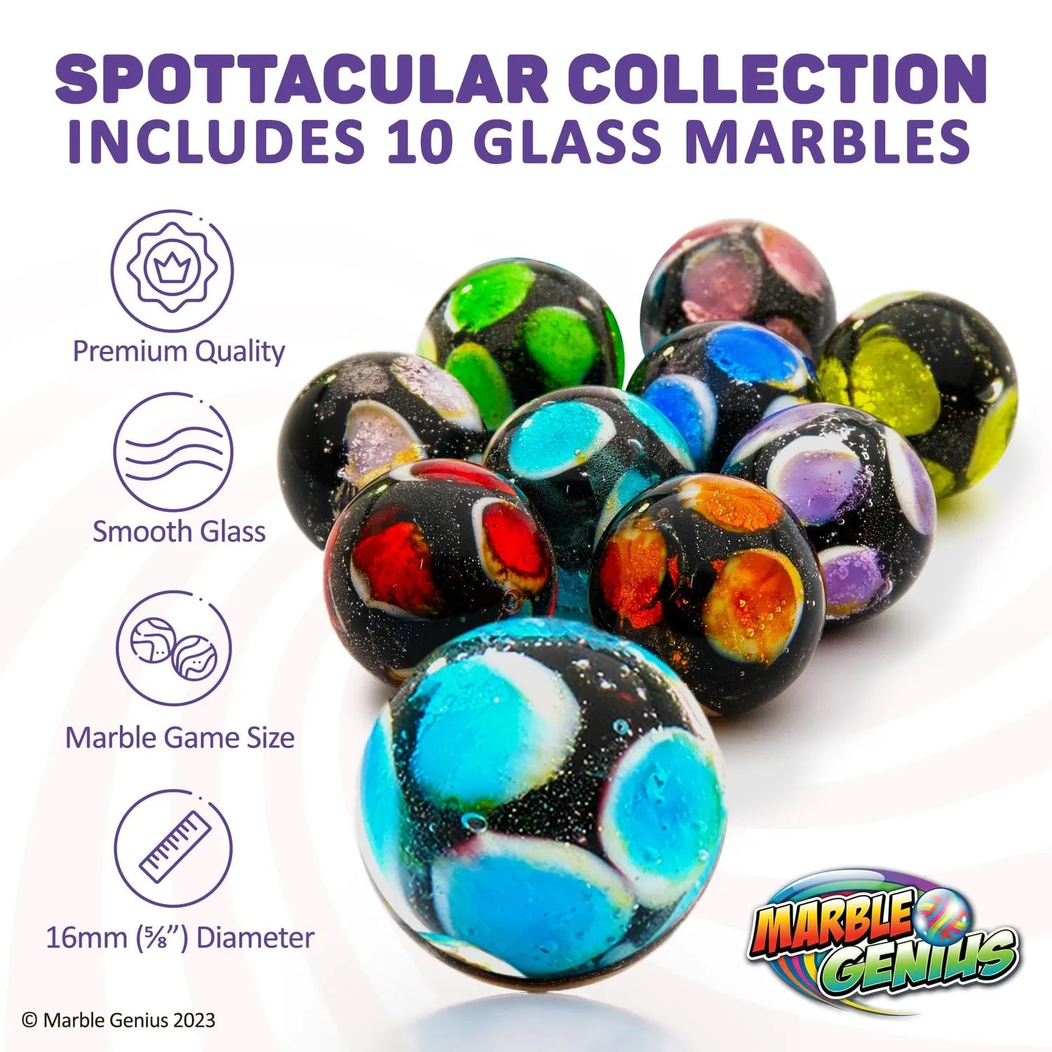 Collectors Handmade Marbles (Set of 10) - Spots