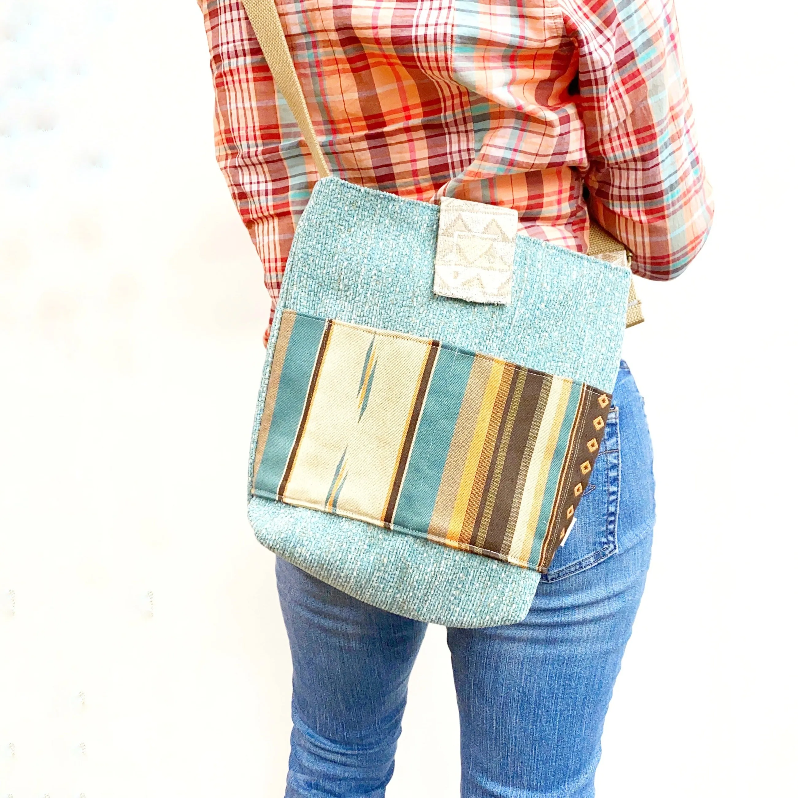 Crossbody Purse, One of a Kind Bag, Upholstery Upcycled Bag, Tote Bag, Medium Size Purse