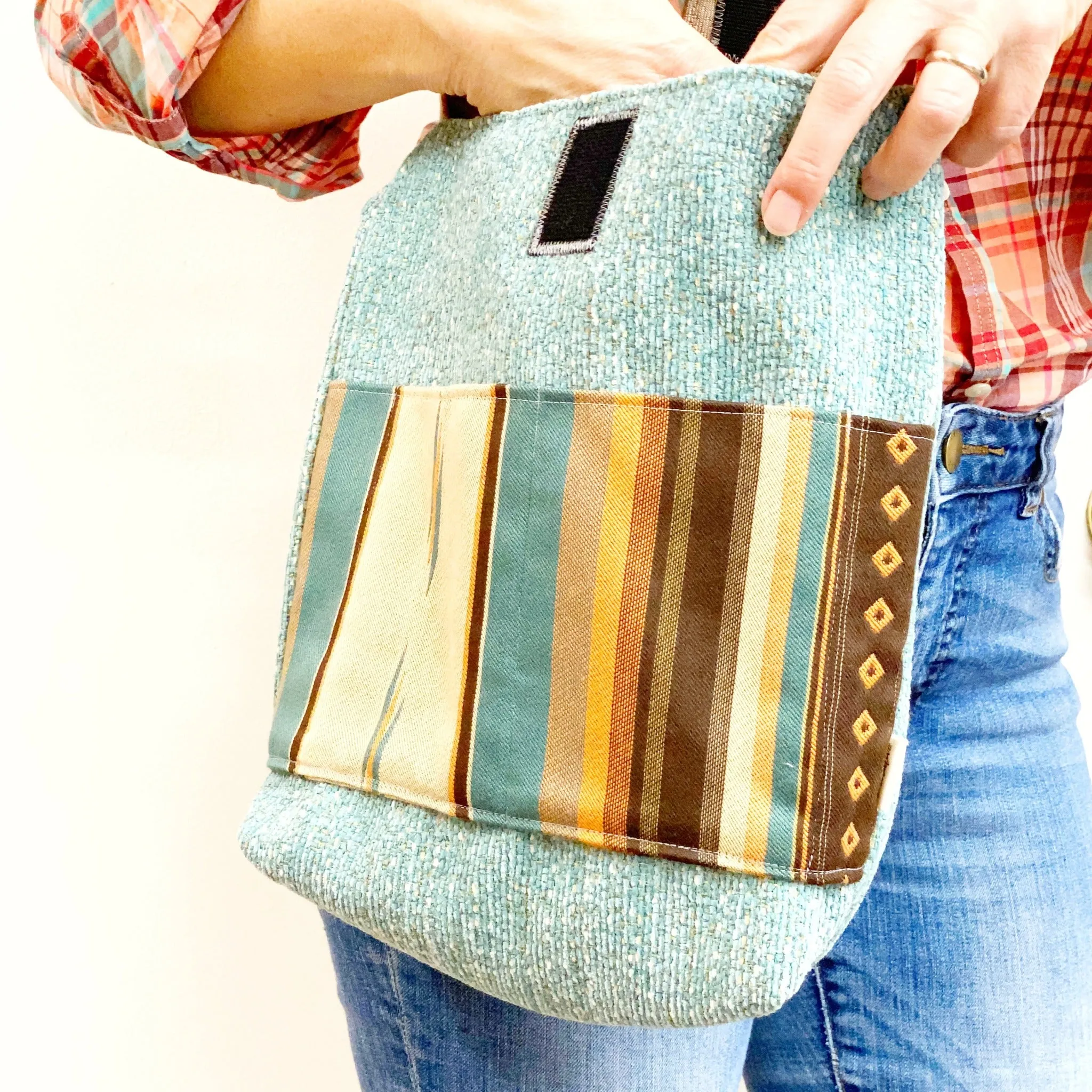 Crossbody Purse, One of a Kind Bag, Upholstery Upcycled Bag, Tote Bag, Medium Size Purse