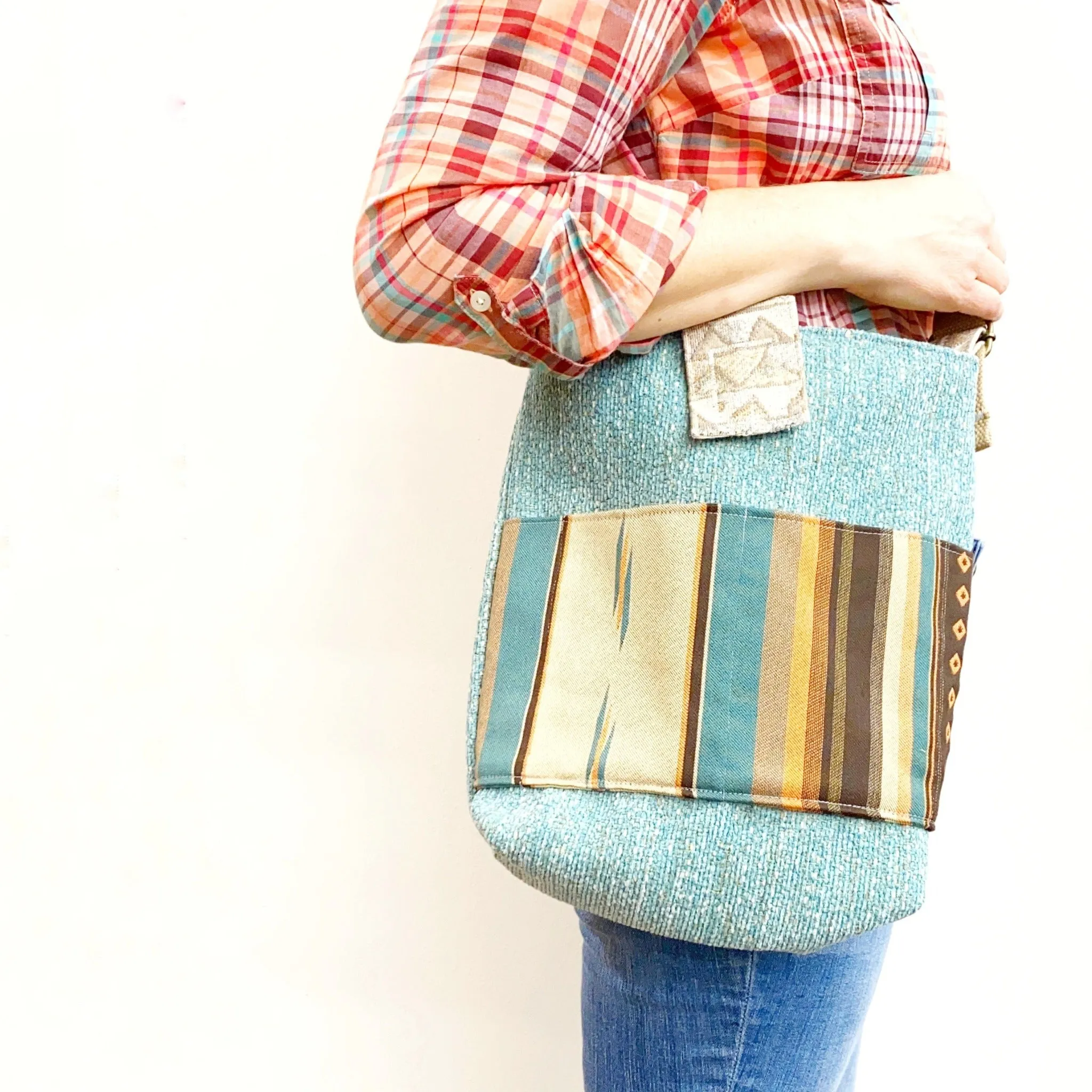 Crossbody Purse, One of a Kind Bag, Upholstery Upcycled Bag, Tote Bag, Medium Size Purse