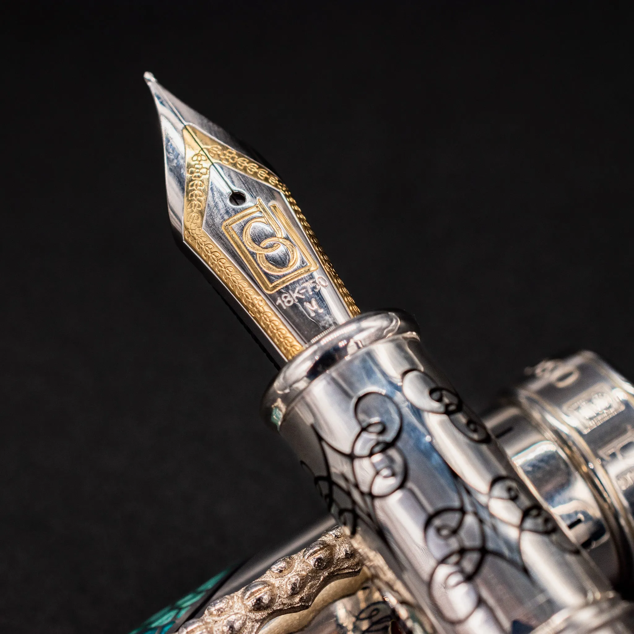 David Oscarson 25th Anniversary Art Nouveau Fountain Pen - Ruby Red