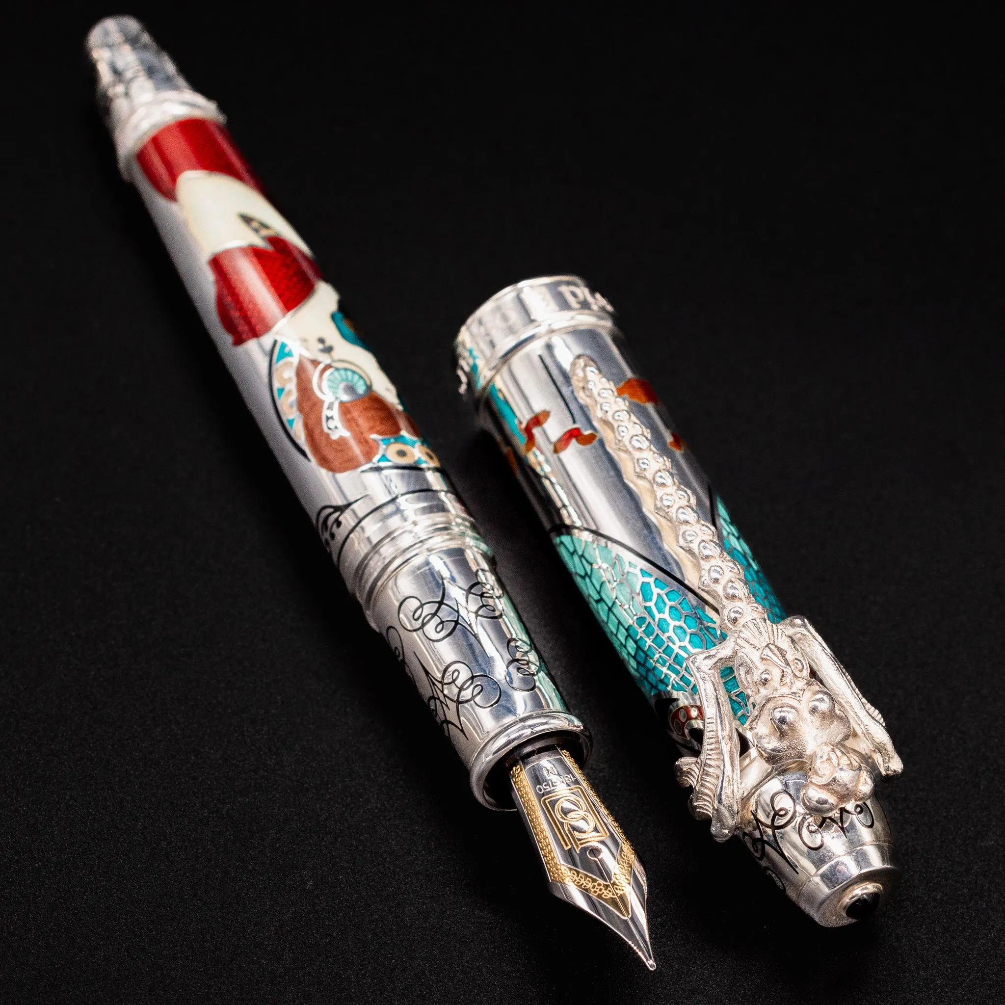David Oscarson 25th Anniversary Art Nouveau Fountain Pen - Ruby Red
