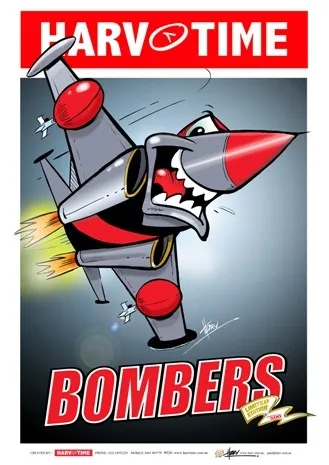Essendon Bombers Mascot, Harv Time Poster