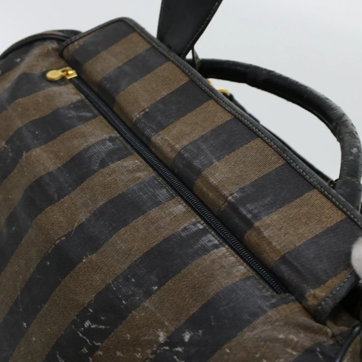FENDI Pecan Canvas Shoulder Bag 2way Black Brown  th3595