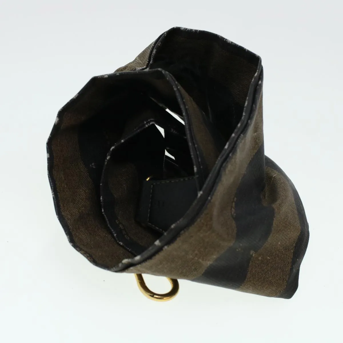 FENDI Pecan Canvas Shoulder Bag 2way Black Brown  th3595