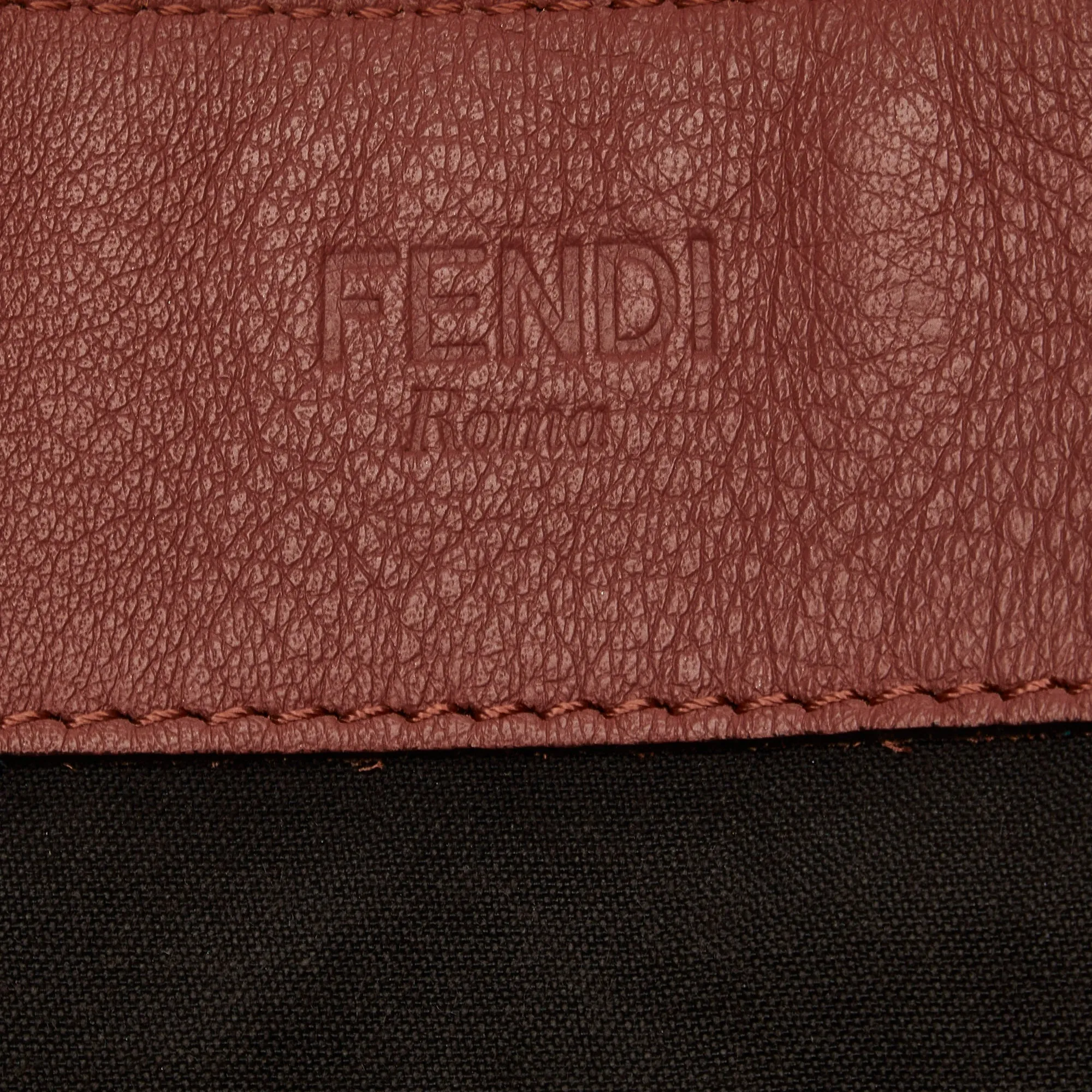 FENDI Pequin Canvas Tote Bag