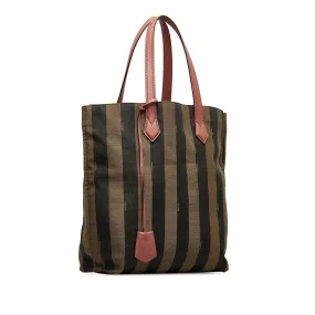 FENDI Pequin Canvas Tote Bag