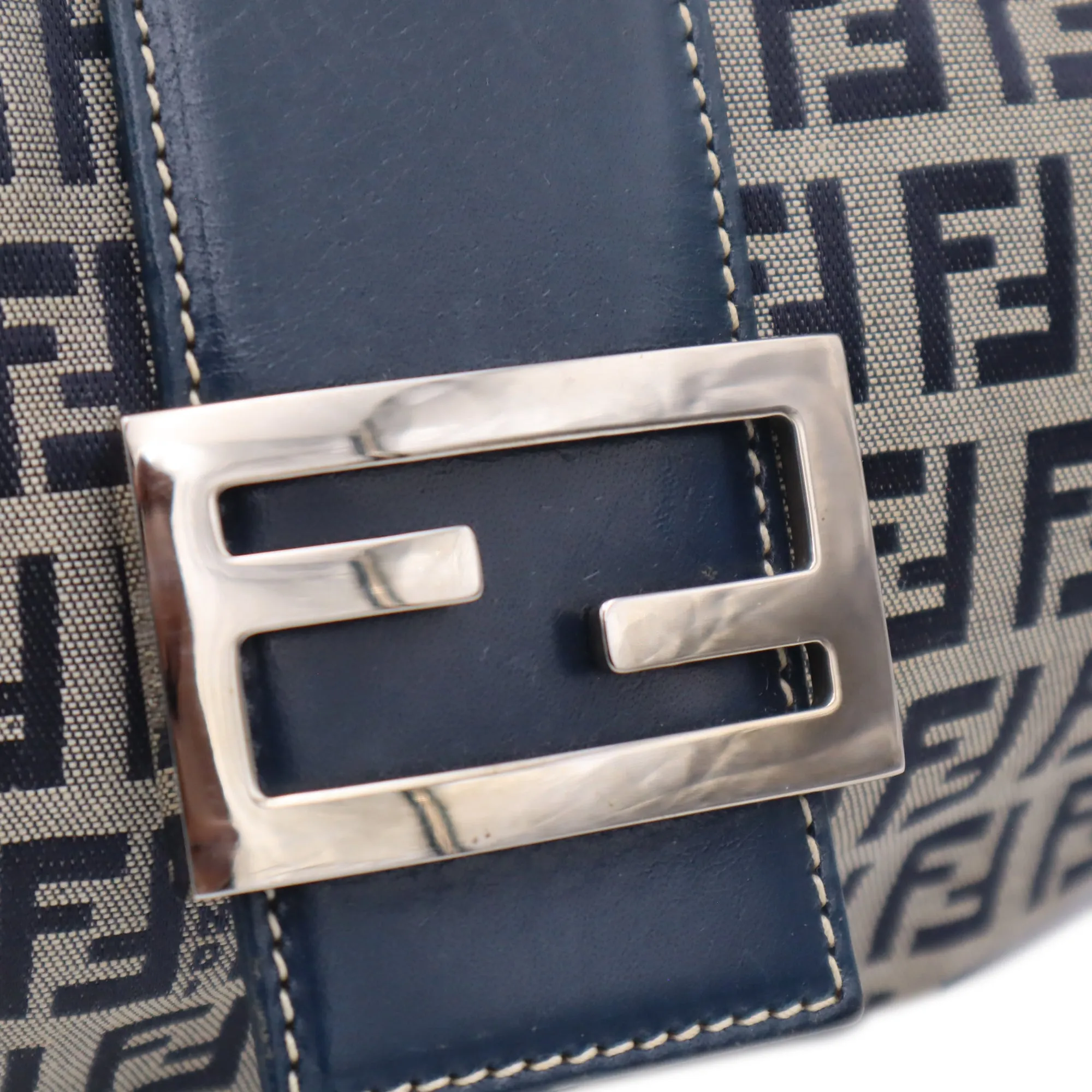 Fendi Zucchino Canvas Croissant Shoulder Bag