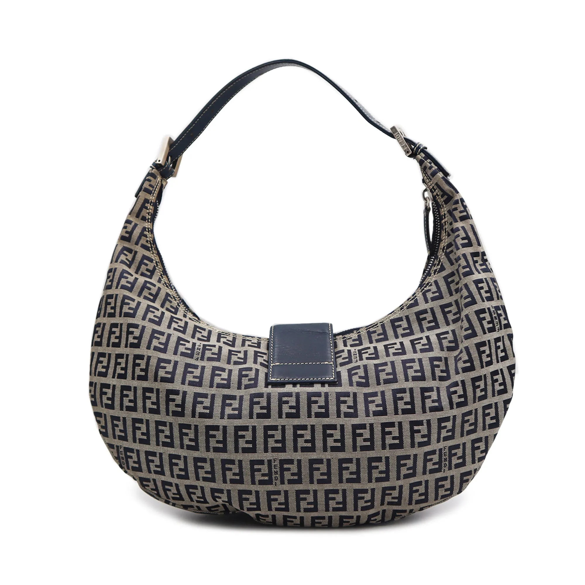 Fendi Zucchino Canvas Croissant Shoulder Bag