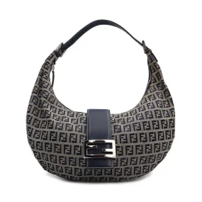 Fendi Zucchino Canvas Croissant Shoulder Bag