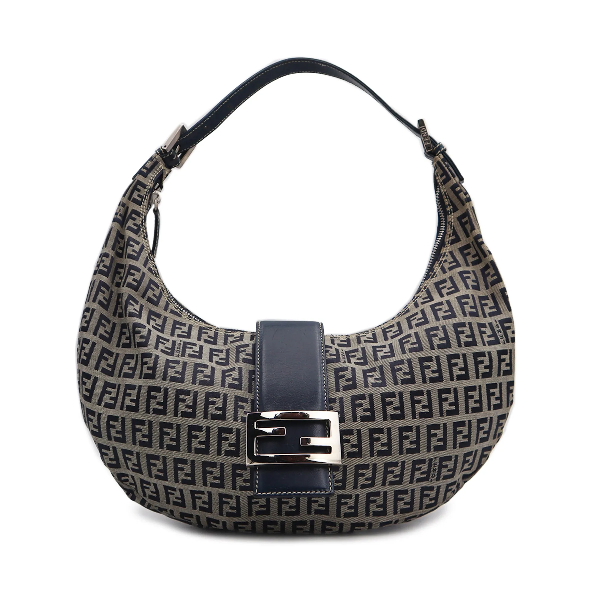 Fendi Zucchino Canvas Croissant Shoulder Bag