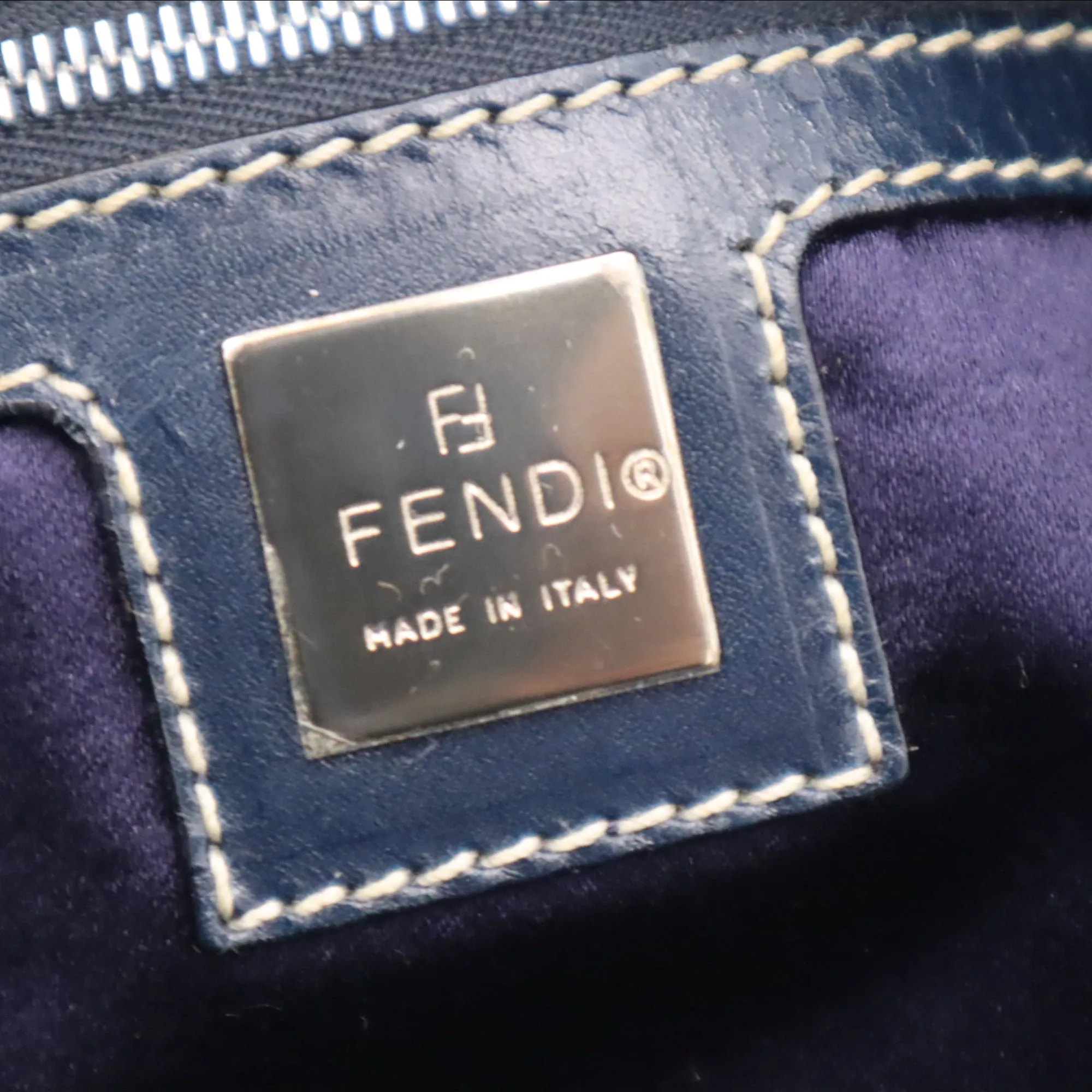 Fendi Zucchino Canvas Croissant Shoulder Bag