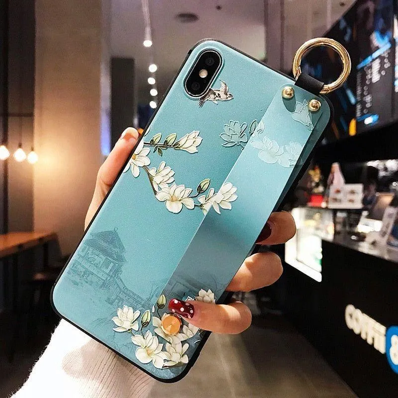 Floral Brown Cute Phone Cases For iPhone 13 Pro 11 12 7 8  SE 2 6 Plus X XS XR