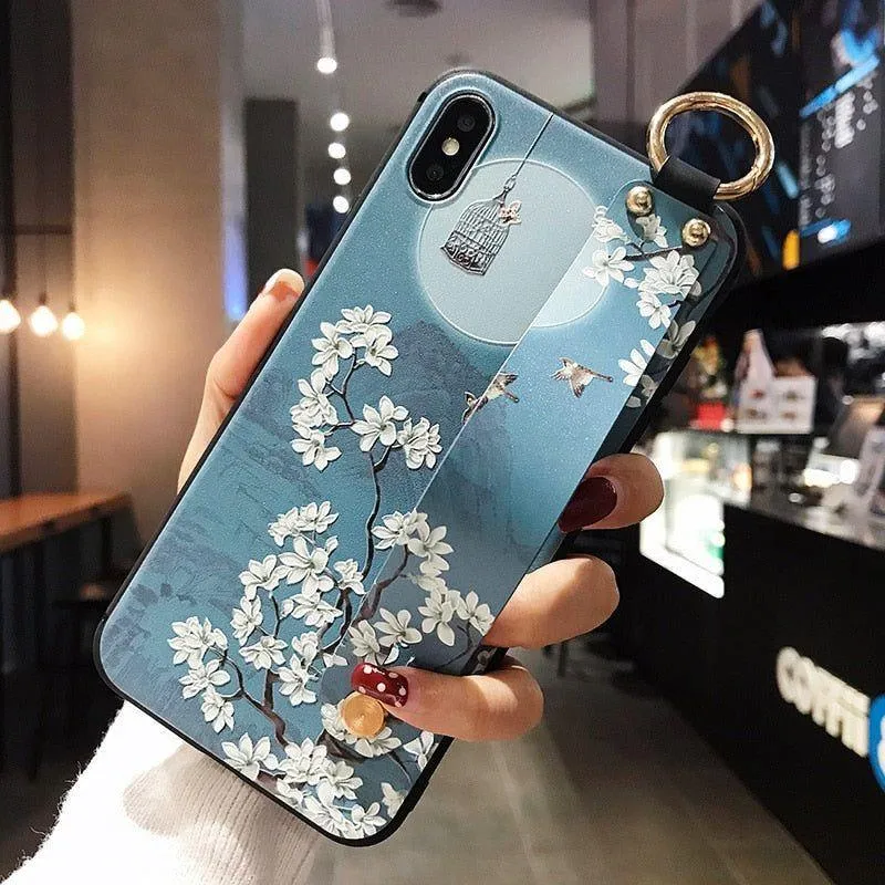 Floral Brown Cute Phone Cases For iPhone 13 Pro 11 12 7 8  SE 2 6 Plus X XS XR