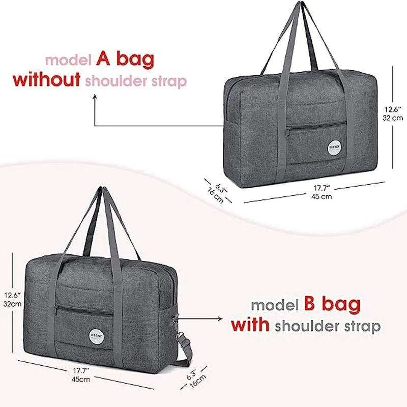 Foldable Ladies Carry on Luggage for Spirit Airlines Personal Item Bag 18x14x8 Travel Duffle Bag Under Seat
