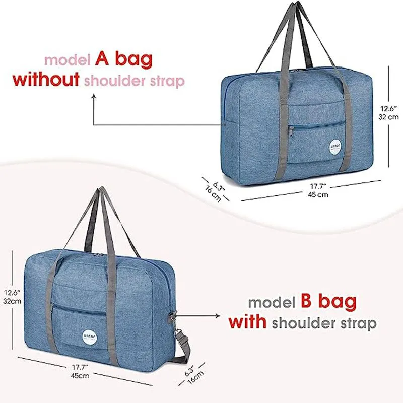 Foldable Ladies Carry on Luggage for Spirit Airlines Personal Item Bag 18x14x8 Travel Duffle Bag Under Seat