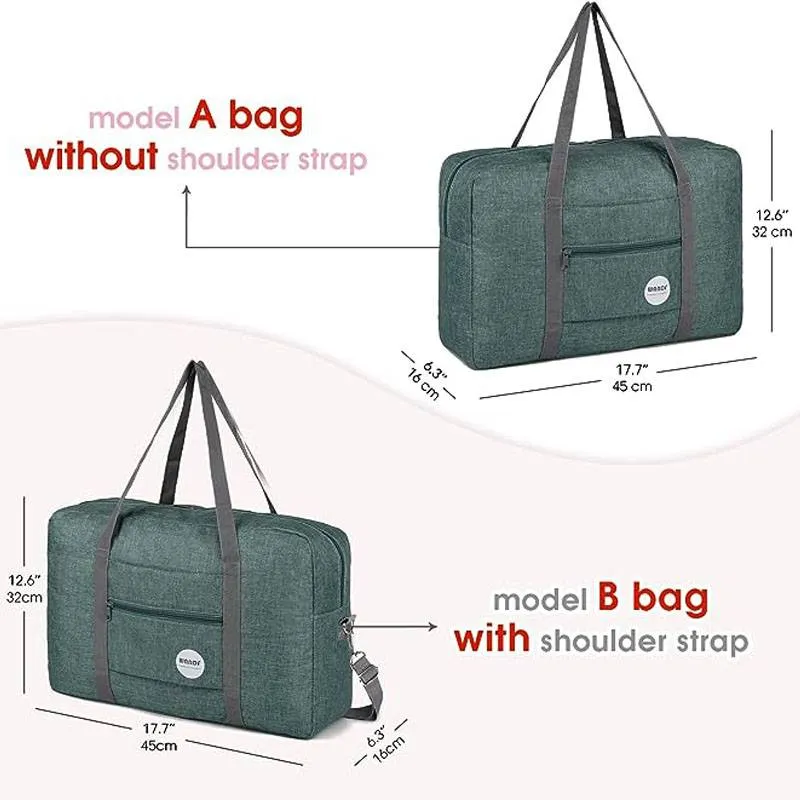 Foldable Ladies Carry on Luggage for Spirit Airlines Personal Item Bag 18x14x8 Travel Duffle Bag Under Seat