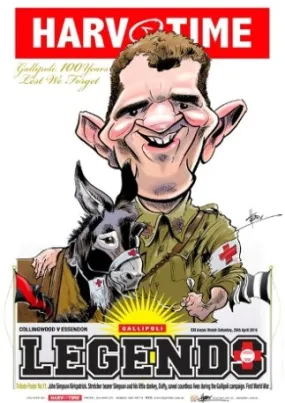 Gallipoli Stretcher Bearer John Simpson Kirkpatrick & Duffy the Donkey, Harv Time Poster