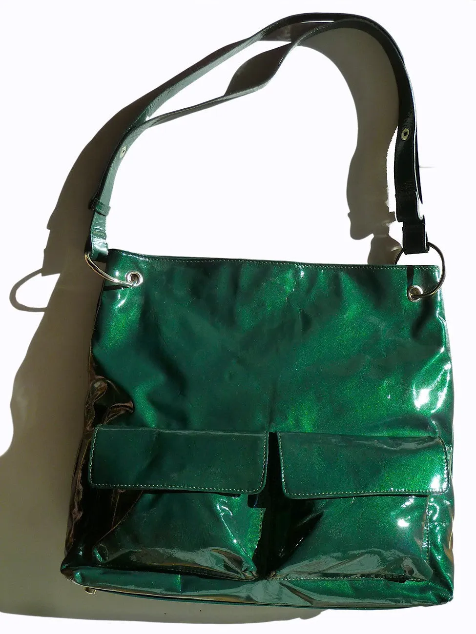 Gapock X Crossbody Travel Bag Patent Leather Black