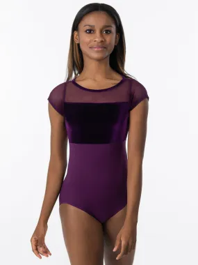 Gemstone Velvet Cap Sleeve Leotard