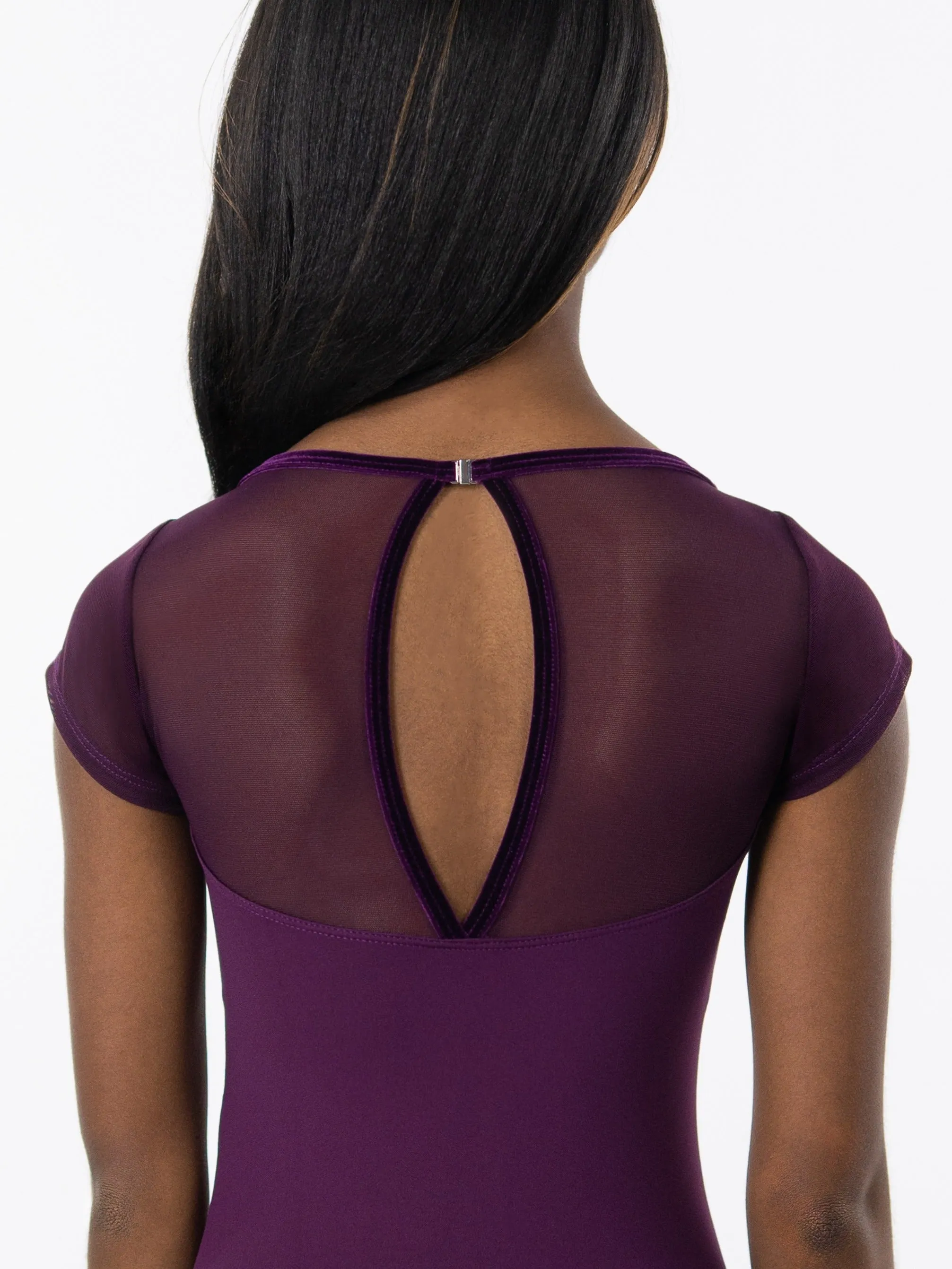 Gemstone Velvet Cap Sleeve Leotard