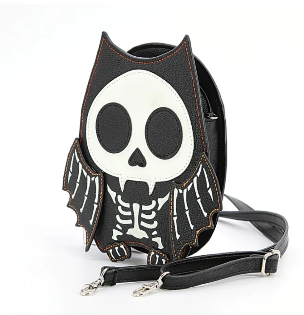 Glow in the Dark Skeleton Bat Shoulder Bag